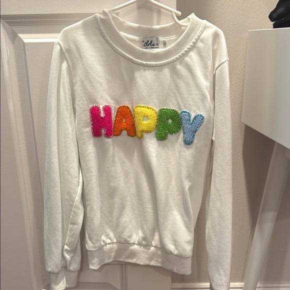 Lola + The Boys Other - Lola and the boys size 8 Sweatshirt with Colorful 'HAPPY' Design